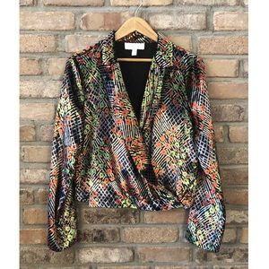 ANTHROPOLOGIE Velvet Wrap Blazer